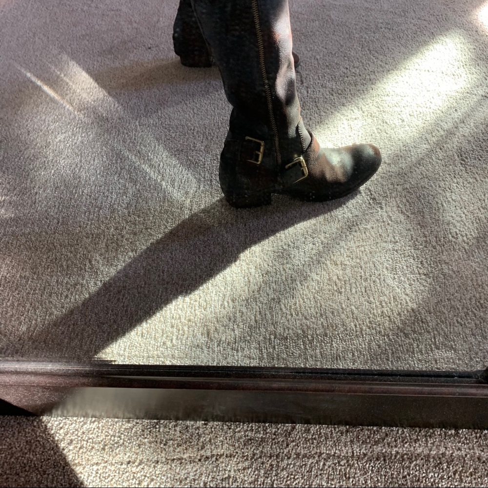 Donald Pliner brown cowhide Dela buckle boots - Picture 10 of 11